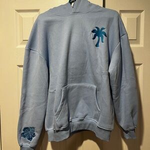 Pink Palm Puff Hoodie Sweatshirt